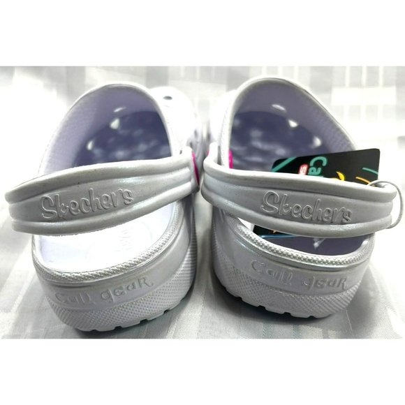 Skechers Youth Girls Heart Charmer Clogs, color white, size 12 - Picture 10 of 10